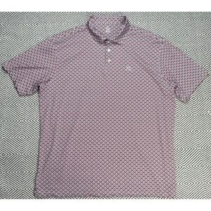 Rhoback Men's Short Sleeve Button Up‎ Curved Pattern Golf Polo Shirt Size XXL